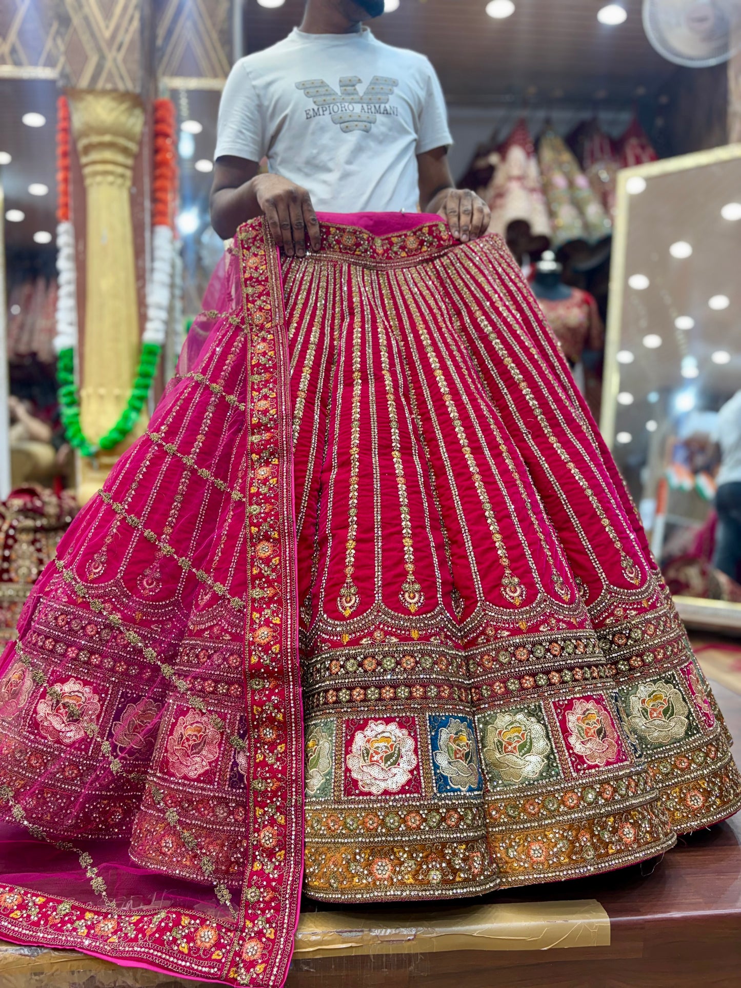Good looking Rani pink Ball bridal Lehenga