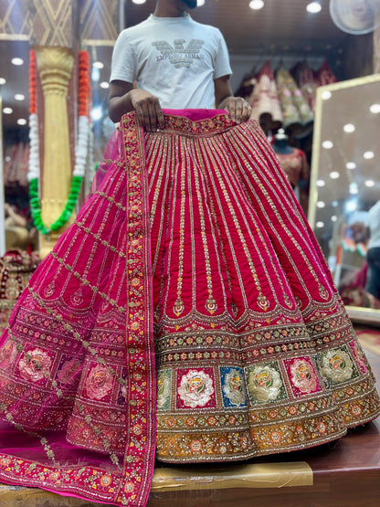 Good looking Rani pink Ball bridal Lehenga