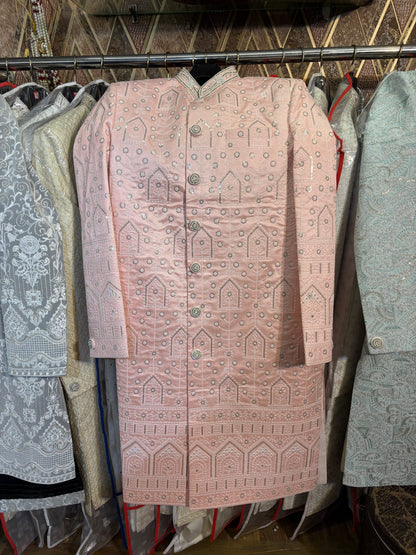 Pink Jodhpuri indo western blazer kurta Sherwani