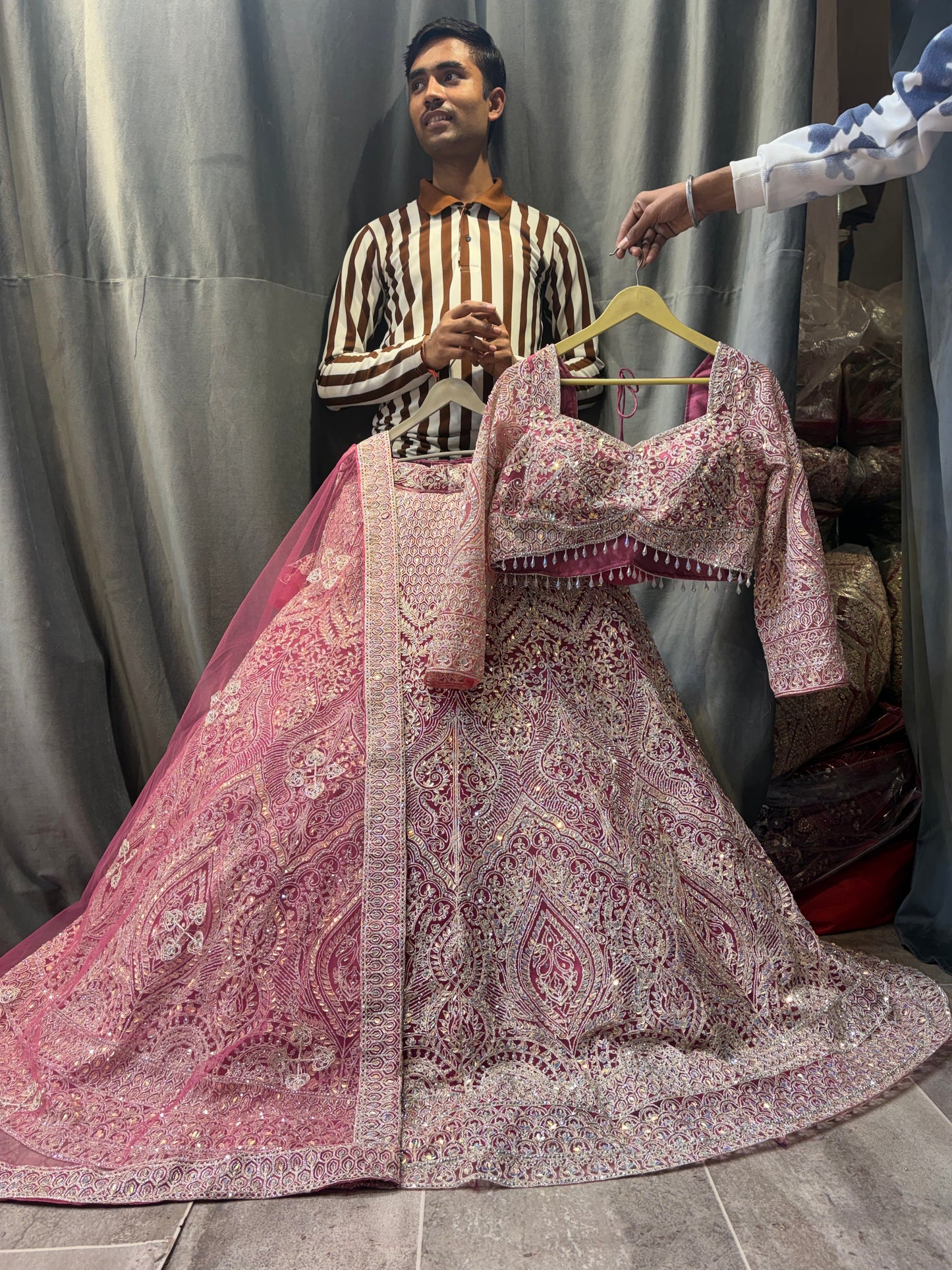Pleasing pink Crop Top Lehenga