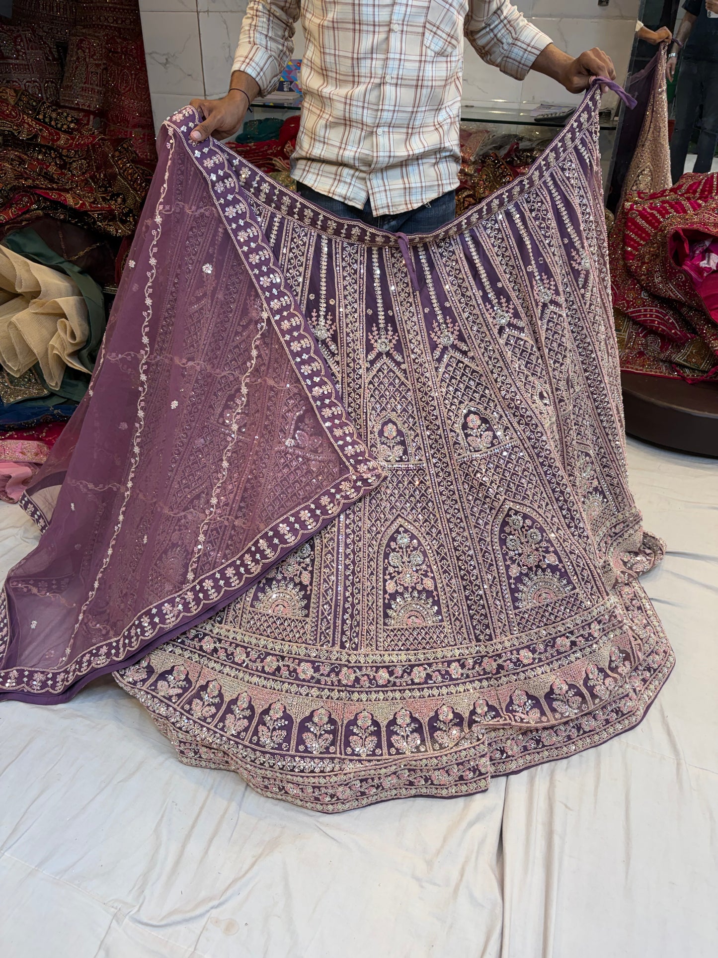 Beige Golden Lehenga