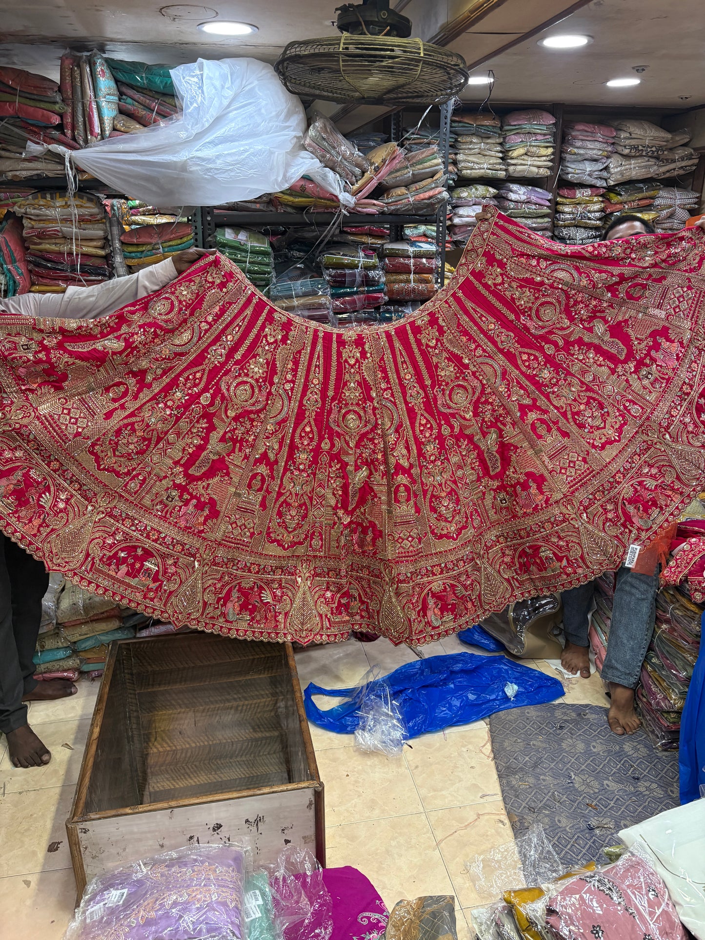 Tremendous Rani pink peacock Jaal Duptta Bridal Lehenga