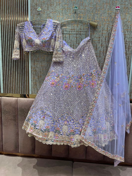 Lavender Crop Top Lehenga