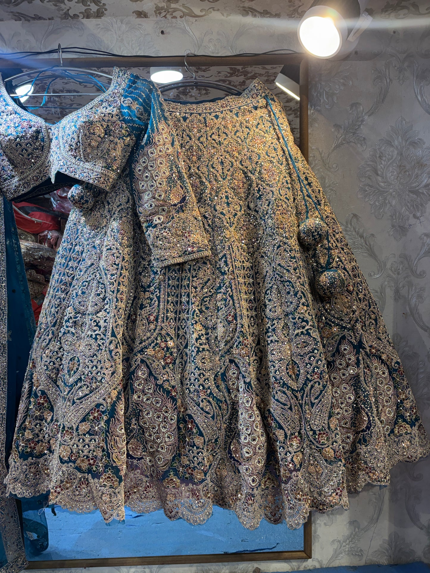 Something different Sky blue crop top Lehenga