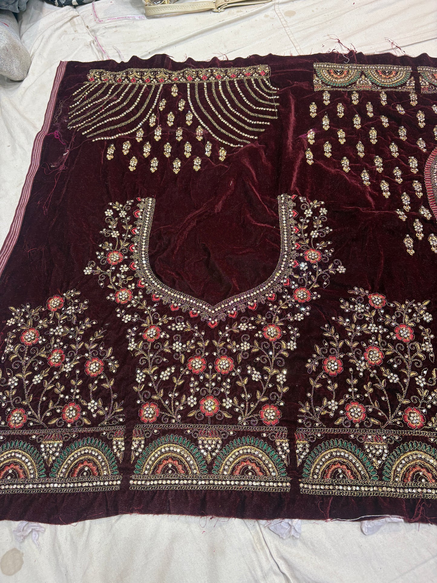 Royal maroon bridal Lehenga happy customer