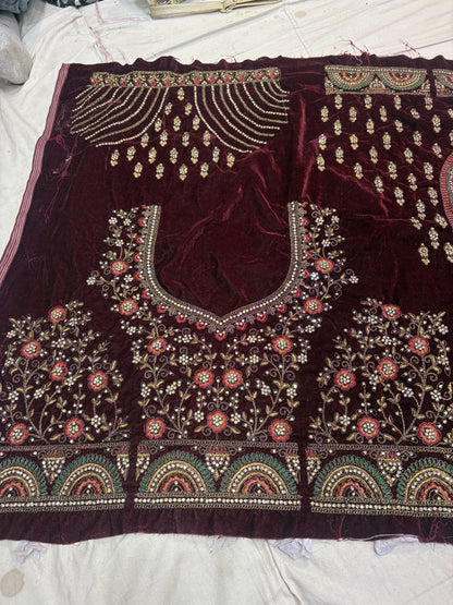 Royal maroon bridal Lehenga happy customer