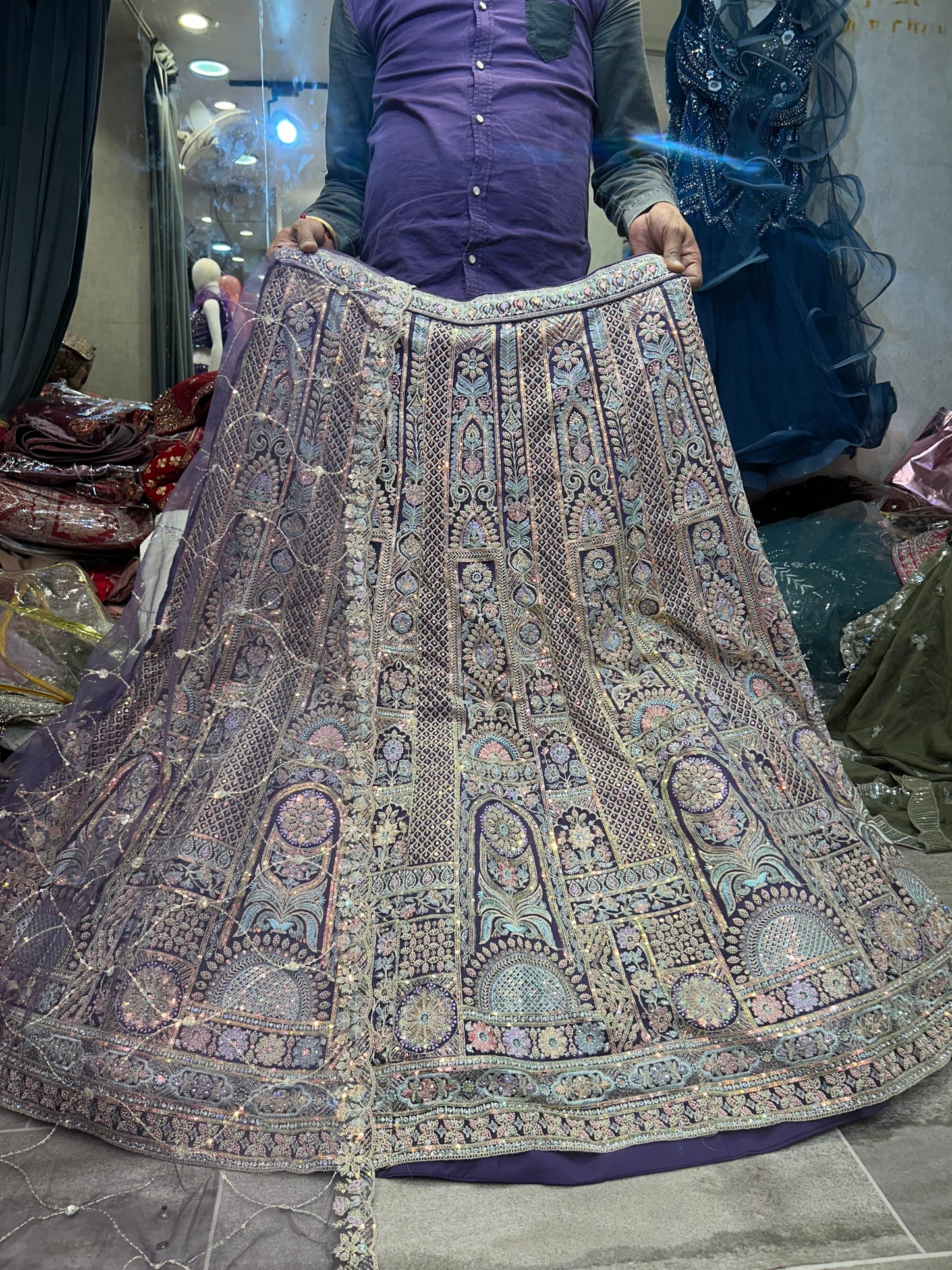 Pretty purple handwork Lehenga