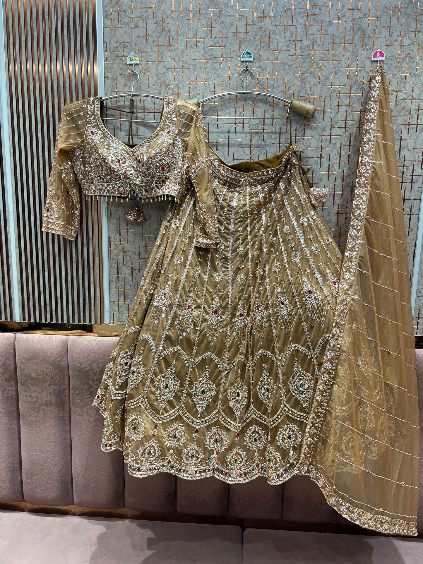 Pink Crop Top Lehenga