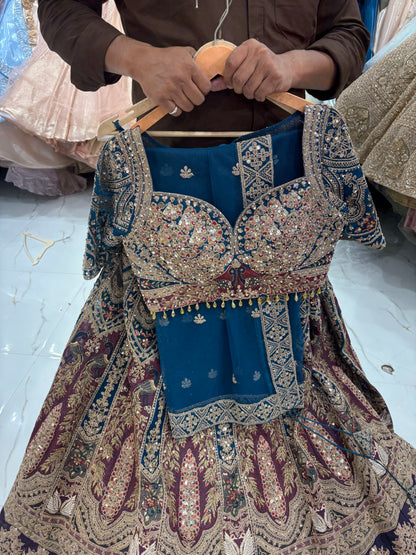 Something Different maroon peach Double Duptta Lehenga Happy Customer