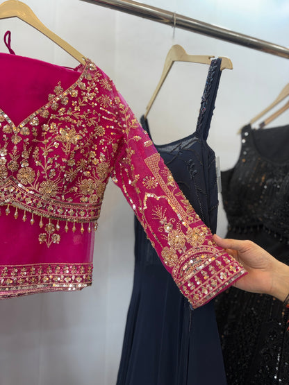 Designer Red crop top Lehenga Happy Customer