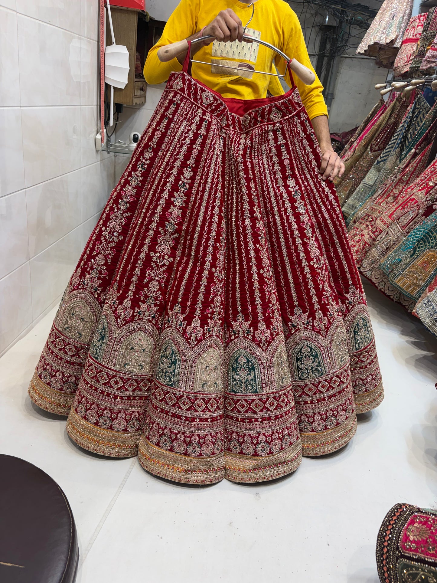 Heavy ball rani pink Lehenga