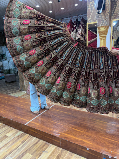 Maroon Ball Bridal Lehenga