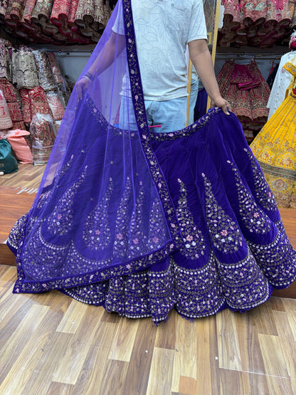 Purple Peacock Ball Bridal Lehenga
