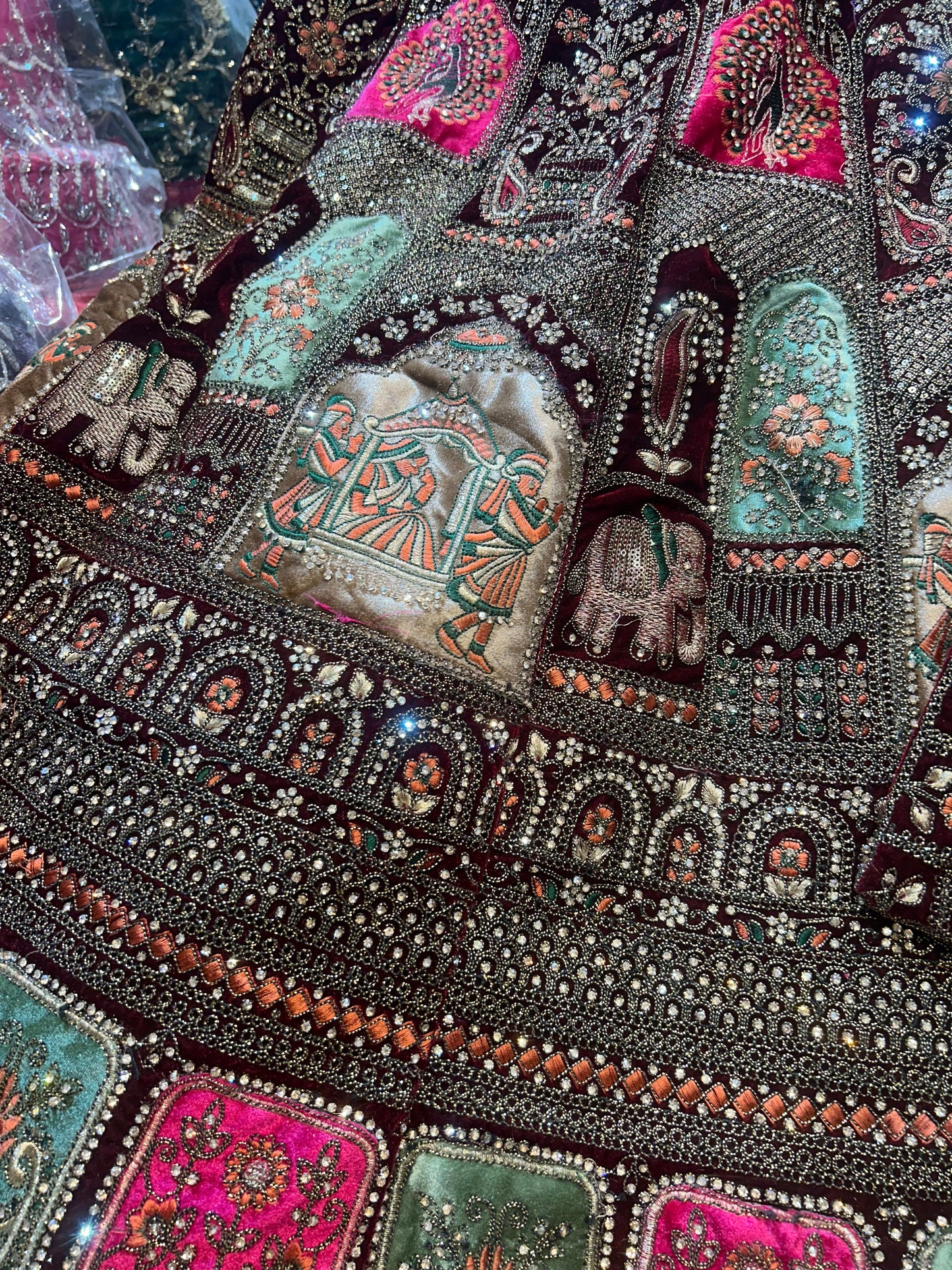 Awesome maroon doli barat bridal lehenga