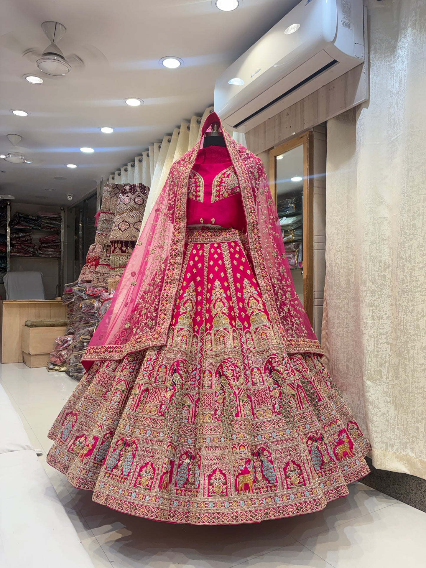 Astonishing Rani pink bridal Lehenga