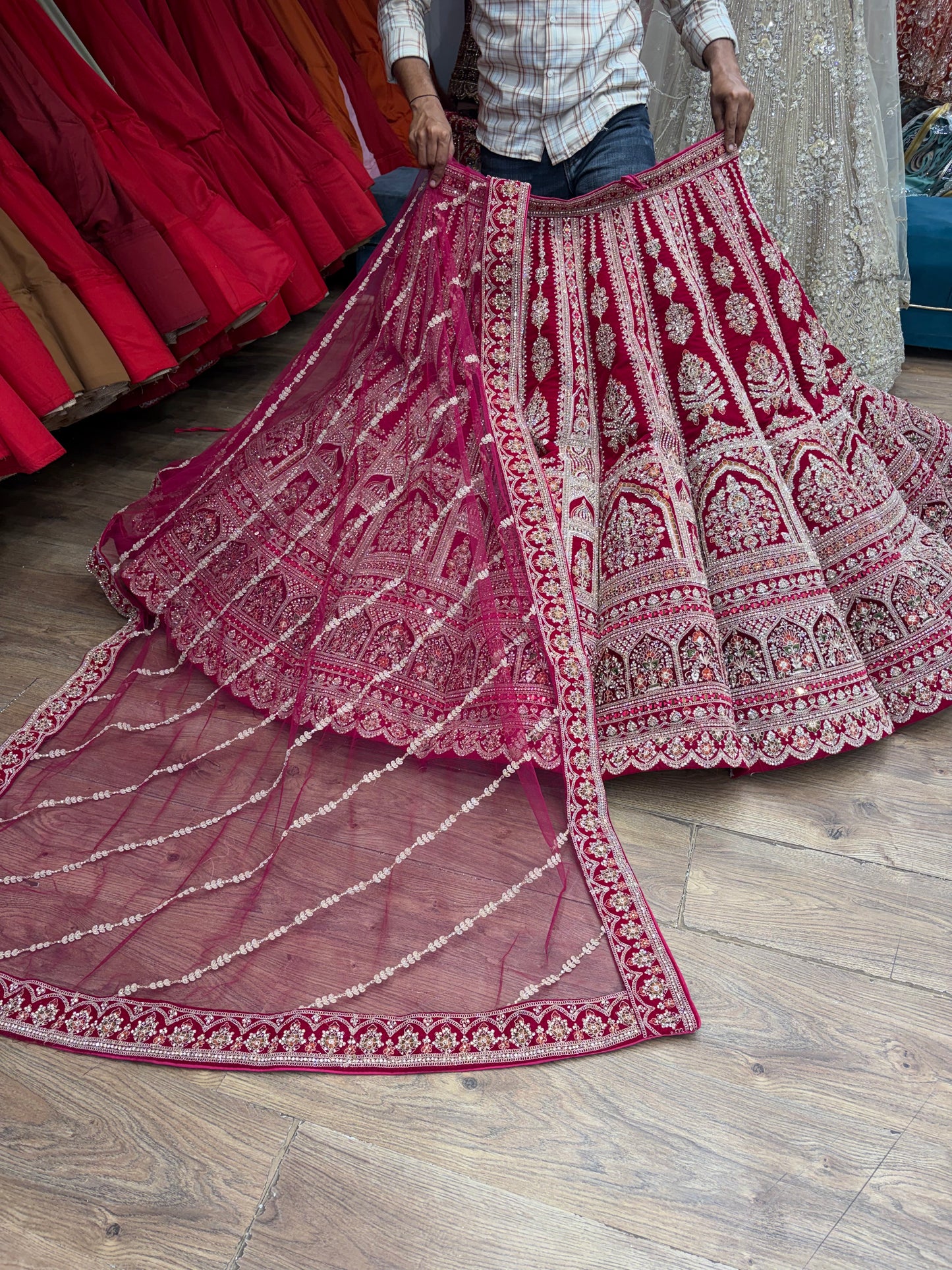 Red Ball Bridal Lehenga