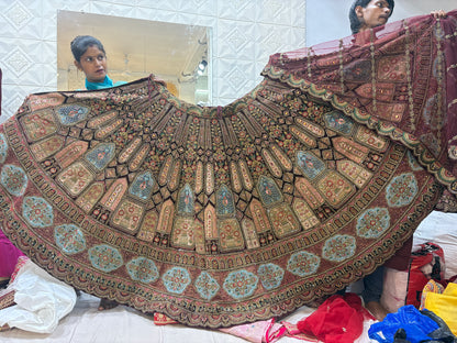 Royal maroon bridal Lehenga happy customer