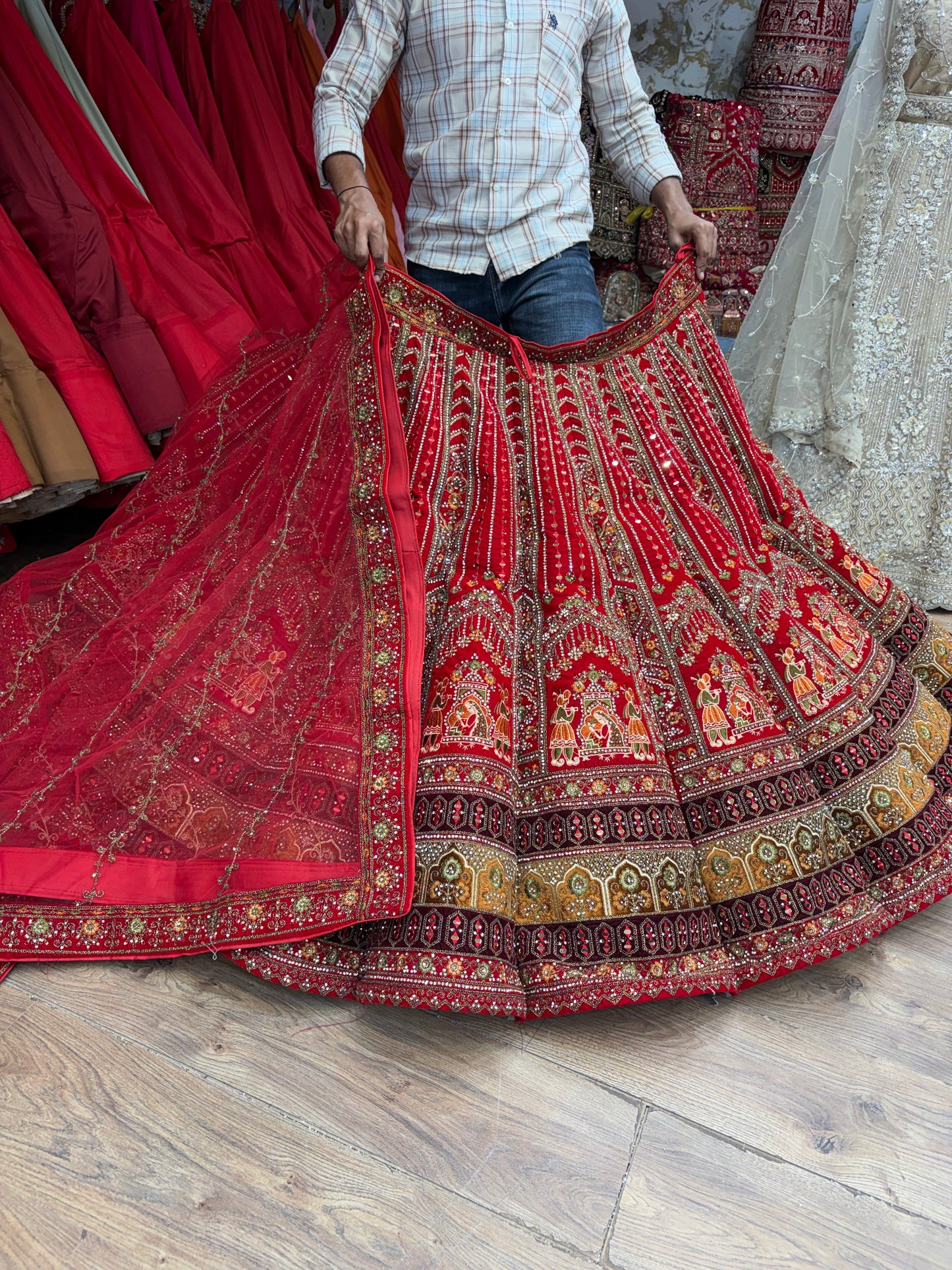 Rani Pink Doli Barat Ball Bridal Lehenga