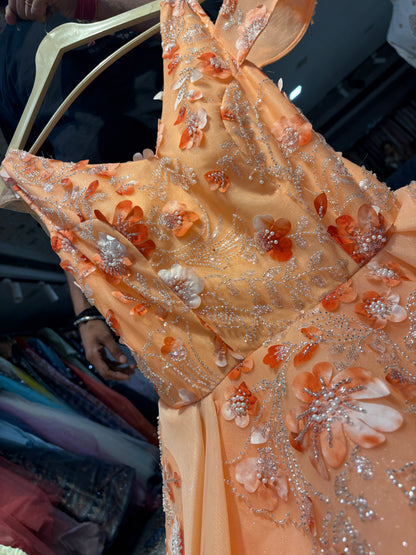 Stunning peach gown big flair