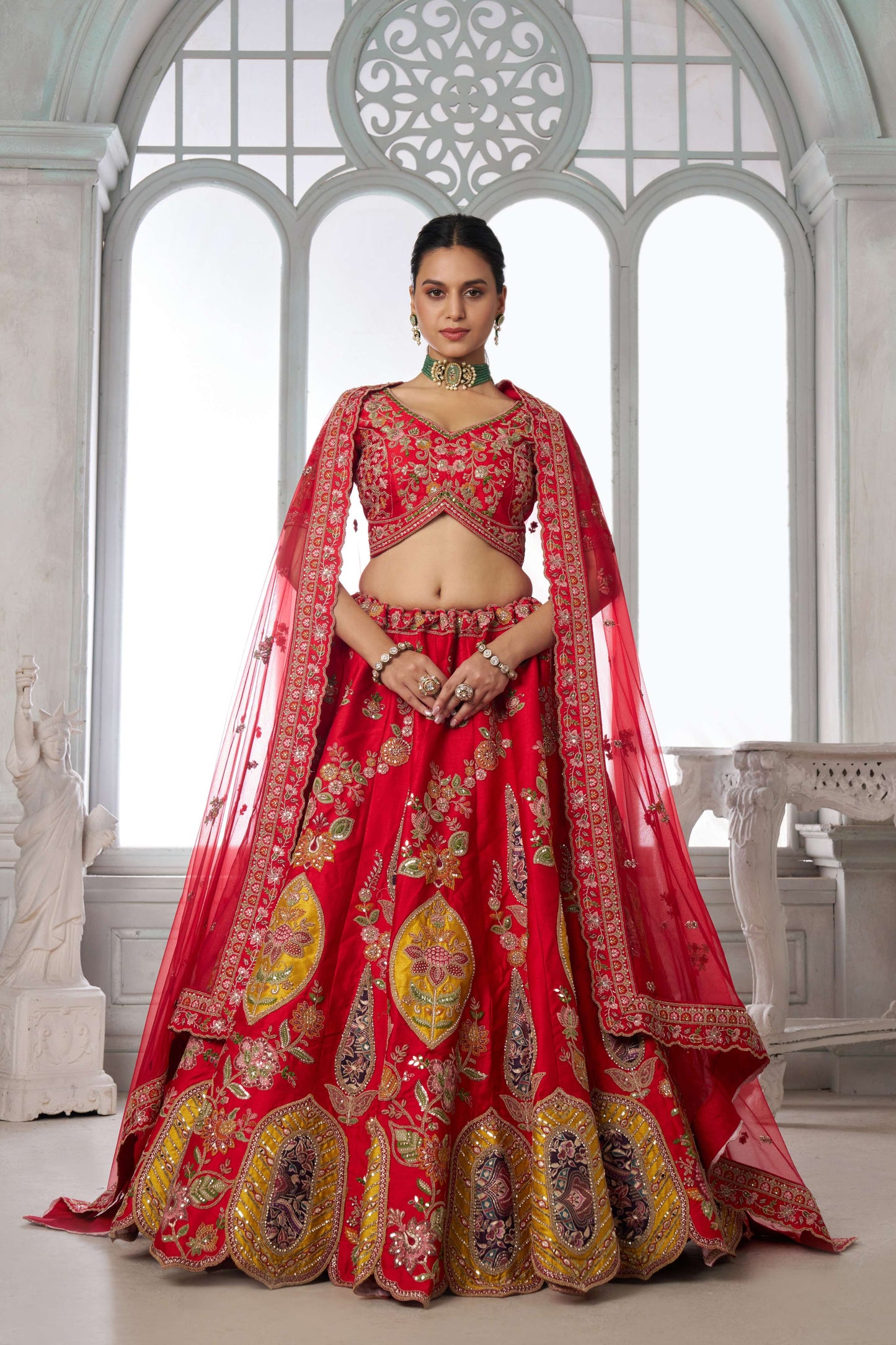 Red Designer Lehenga 2116