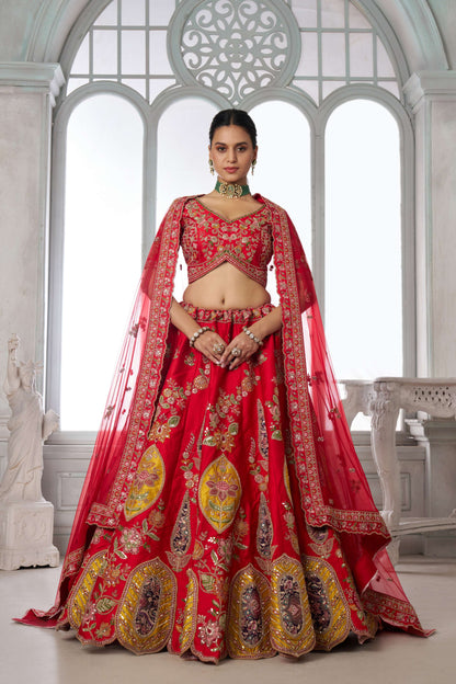 Red Designer Lehenga 2116