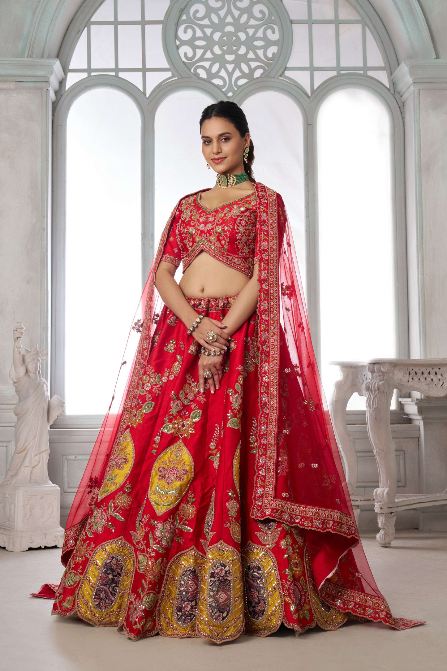 Red Designer Lehenga 2116