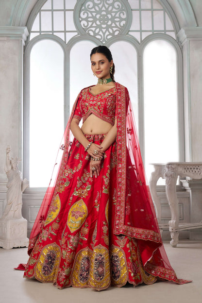 Red Designer Lehenga 2116