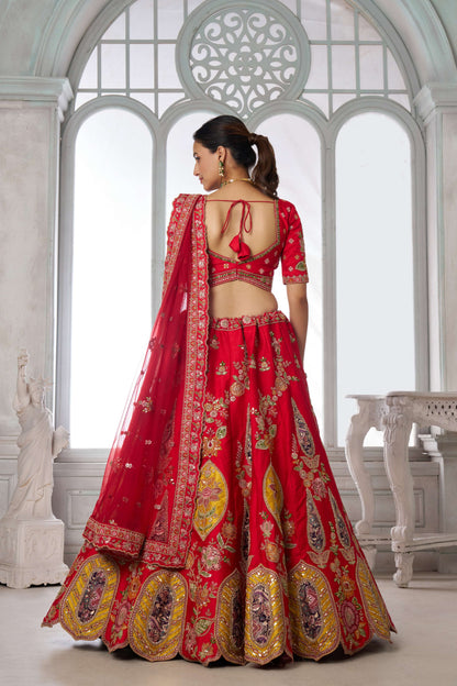 Red Designer Lehenga 2116