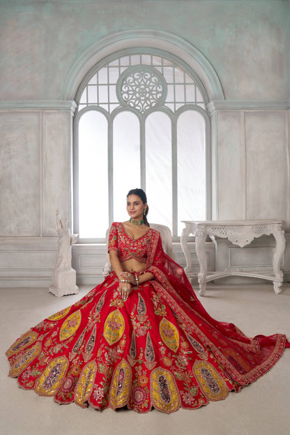 Red Designer Lehenga 2116