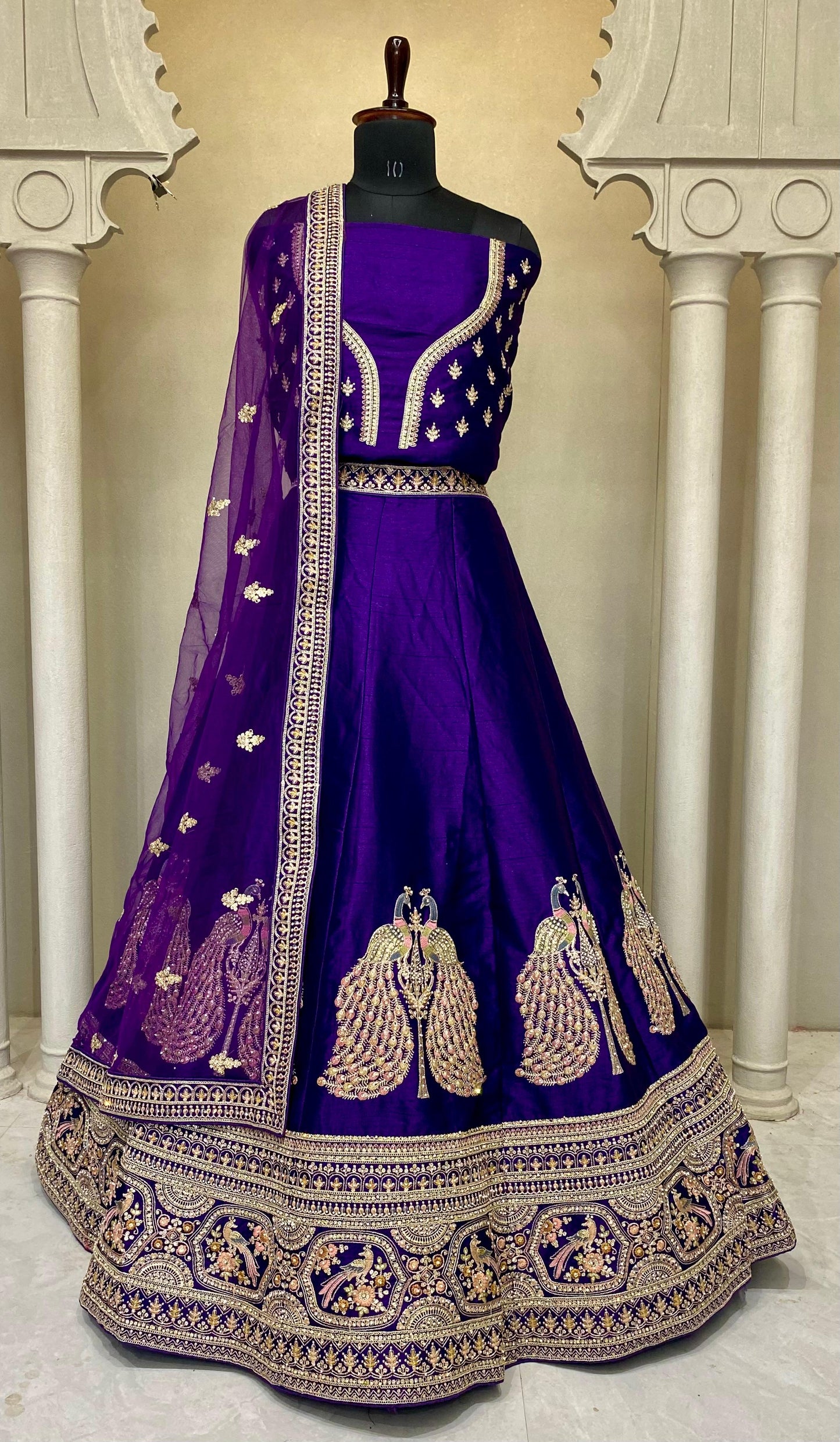 Purple Peacock Designer Lehenga 2133