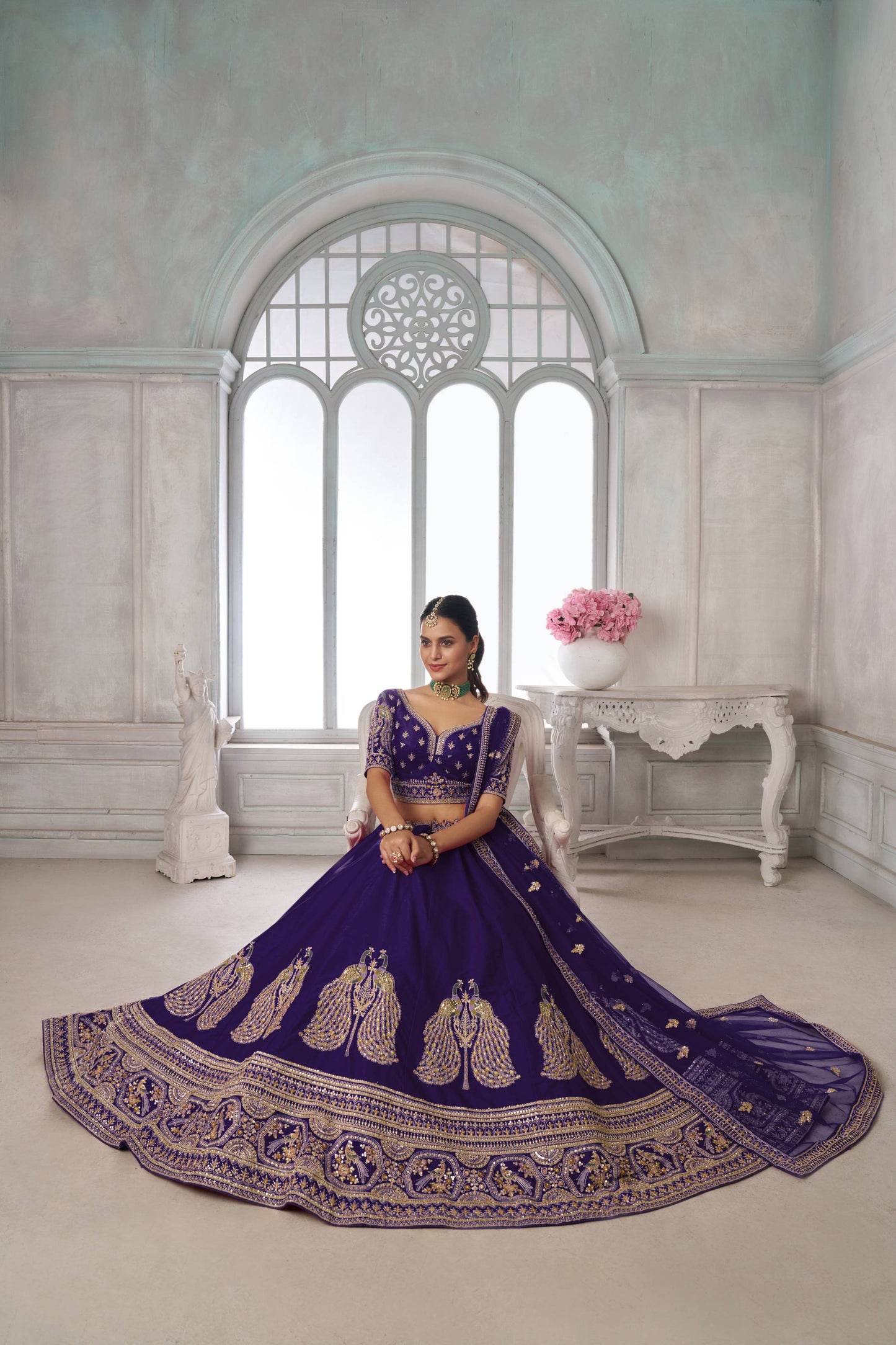 Purple Peacock Designer Lehenga 2133