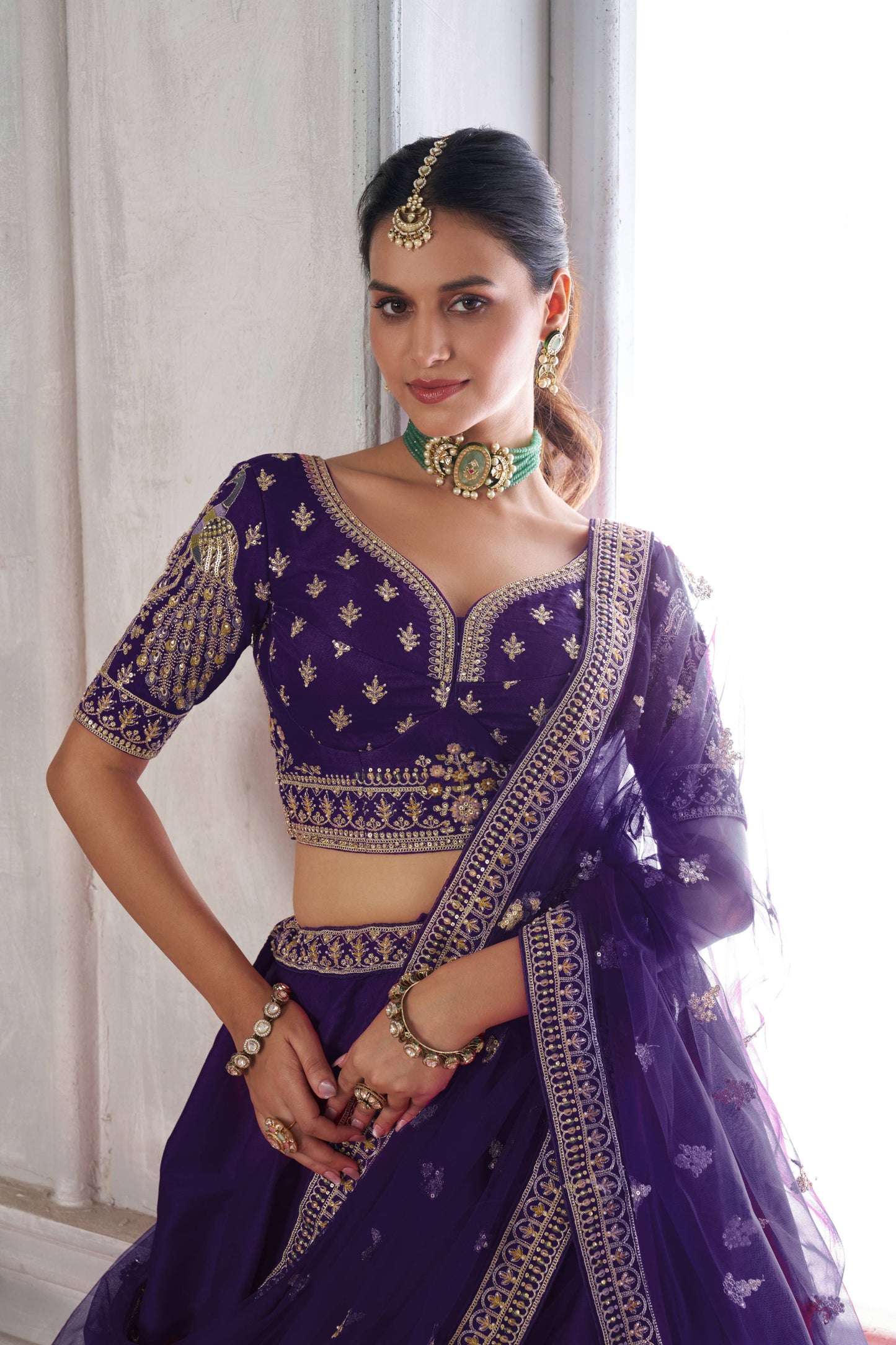 Purple Peacock Designer Lehenga 2133