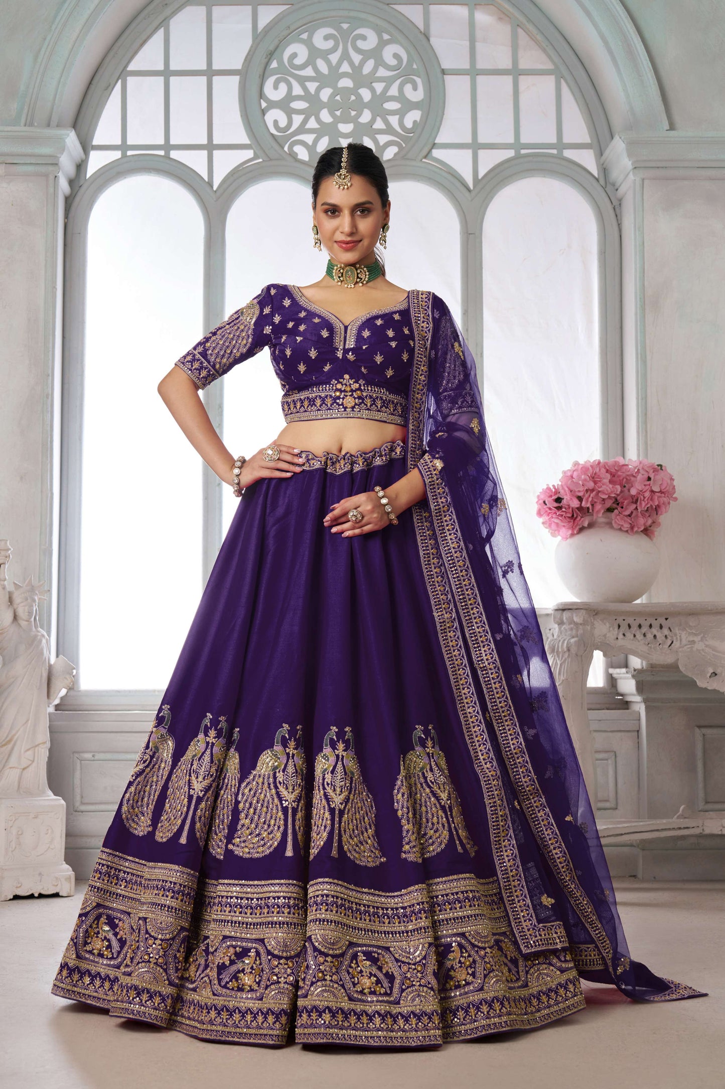 Purple Peacock Designer Lehenga 2133