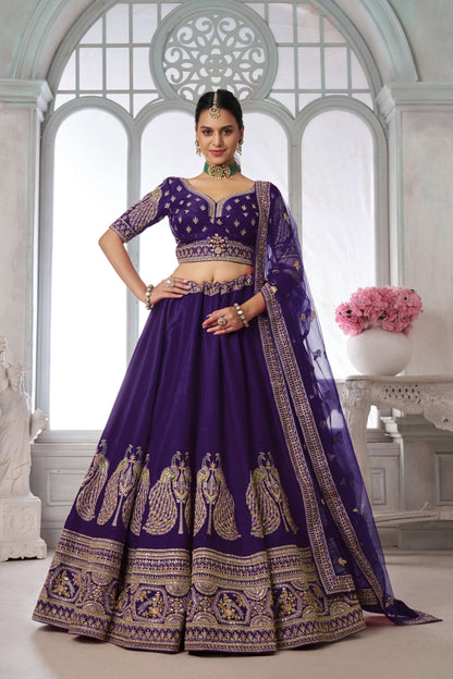 Purple Peacock Designer Lehenga 2133