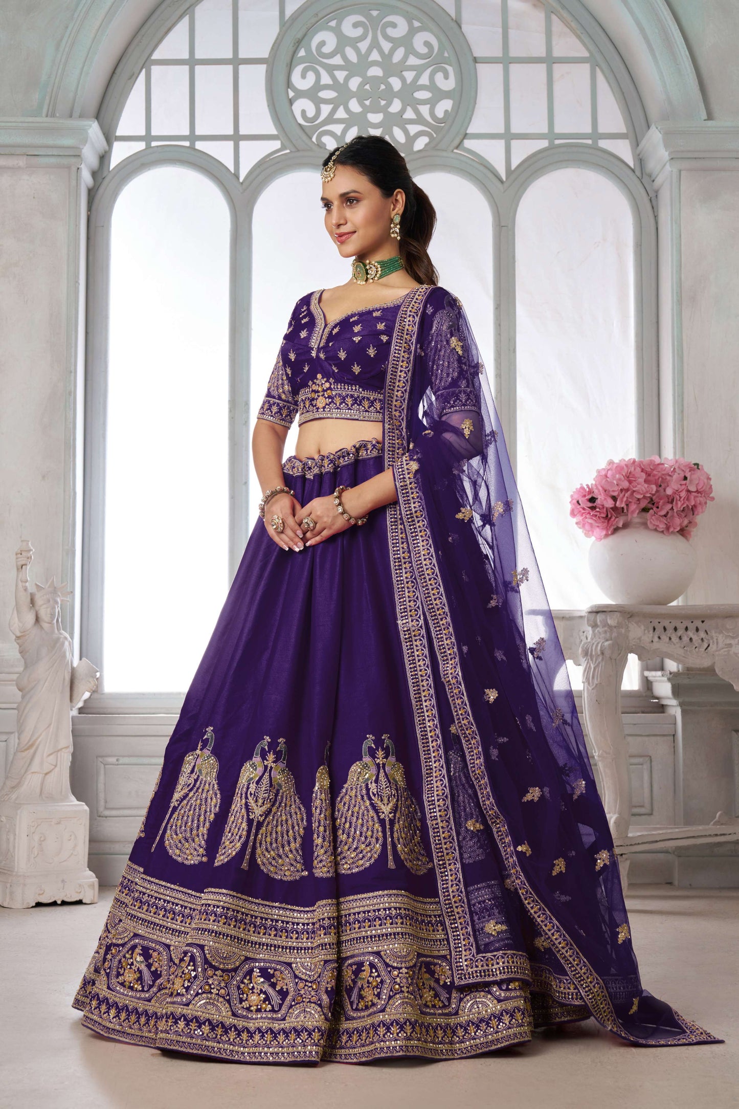 Purple Peacock Designer Lehenga 2133