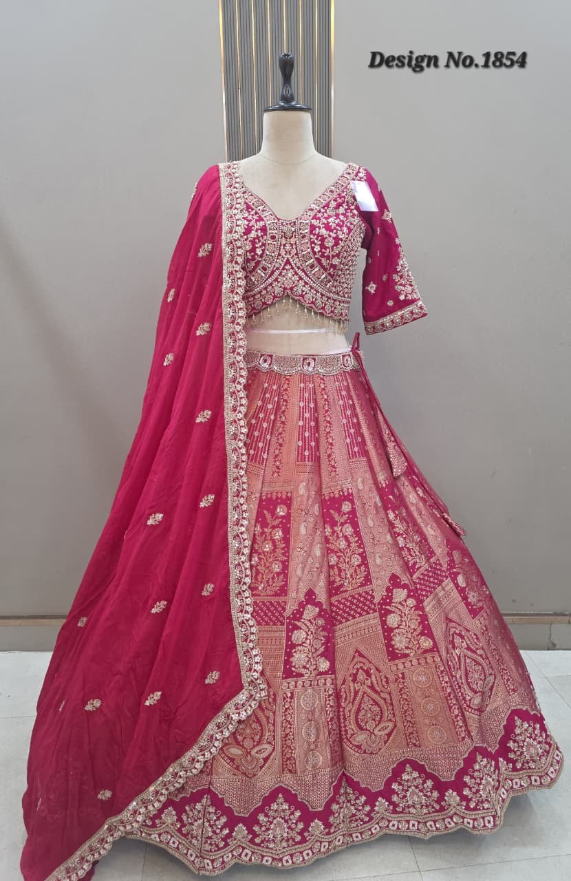 Hot Pink Crop Top Lehenga