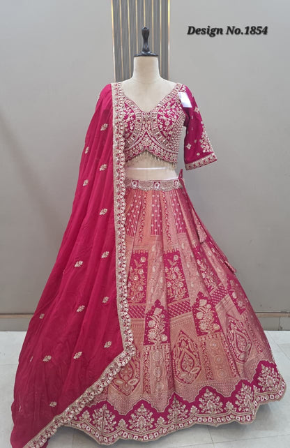 Hot Pink Crop Top Lehenga