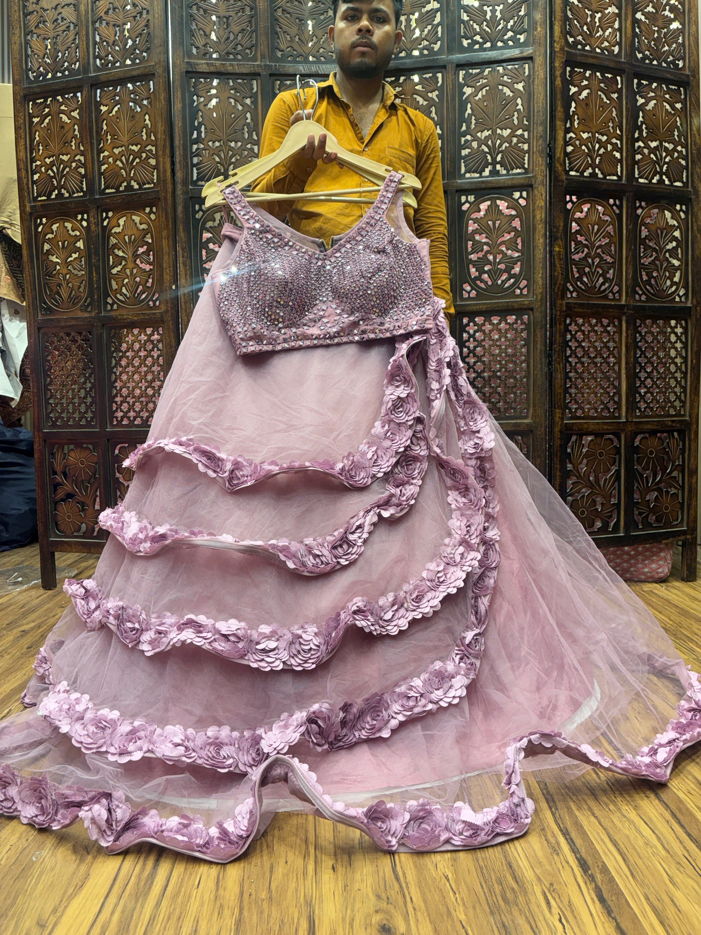 Tremendous Pink crop top Lehenga