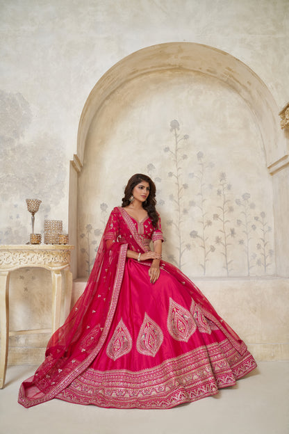 Royal Purpple bridal lehenga with zari work Silk lehenga with Soft Net dupatta 2144