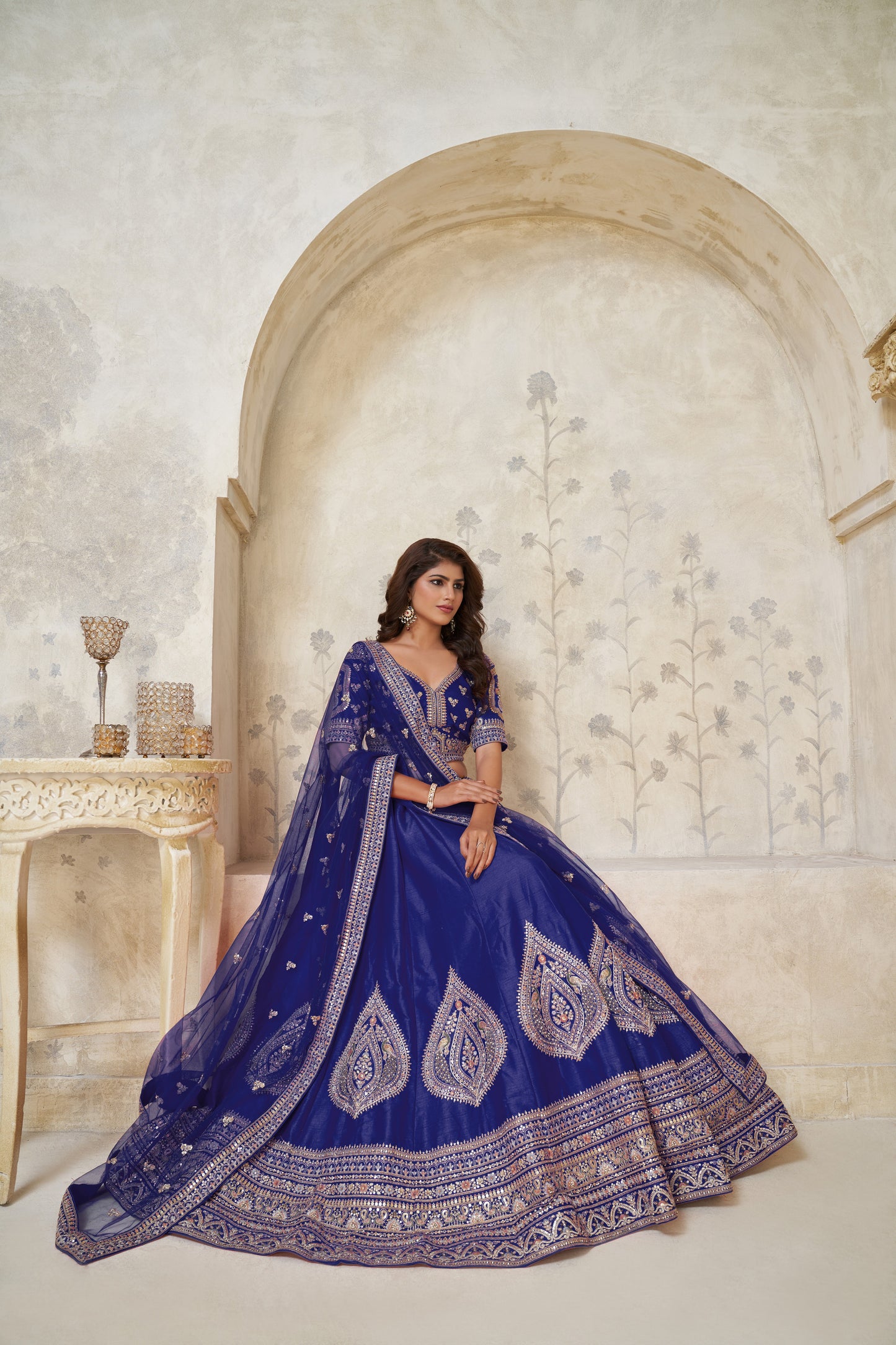 Royal Purpple bridal lehenga with zari work Silk lehenga with Soft Net dupatta 2144