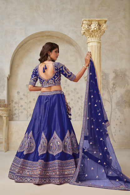 Royal Purpple bridal lehenga with zari work Silk lehenga with Soft Net dupatta 2144