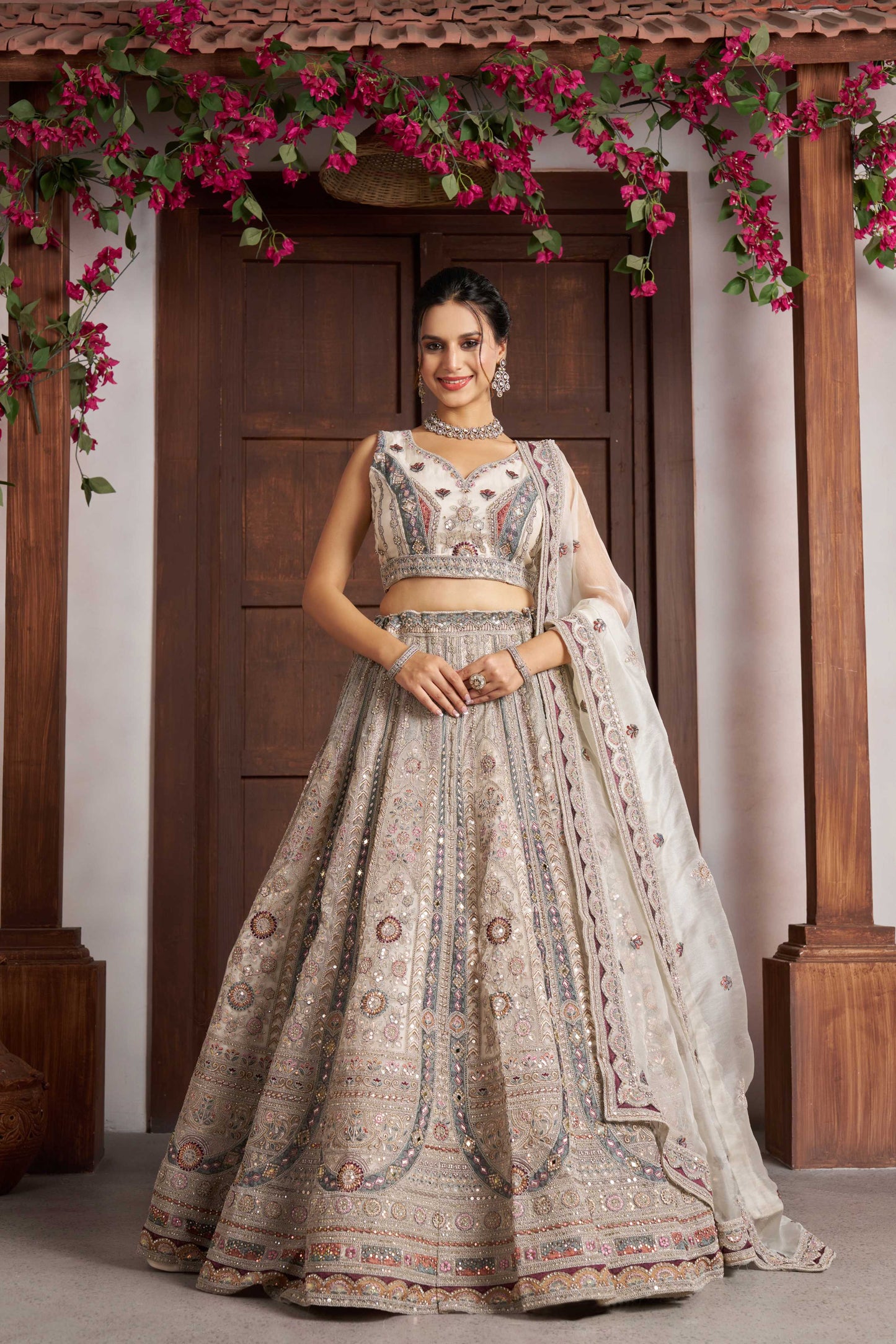 White Designer Lehenga 2146