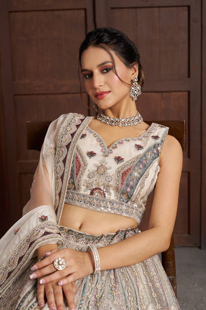 White Designer Lehenga 2146