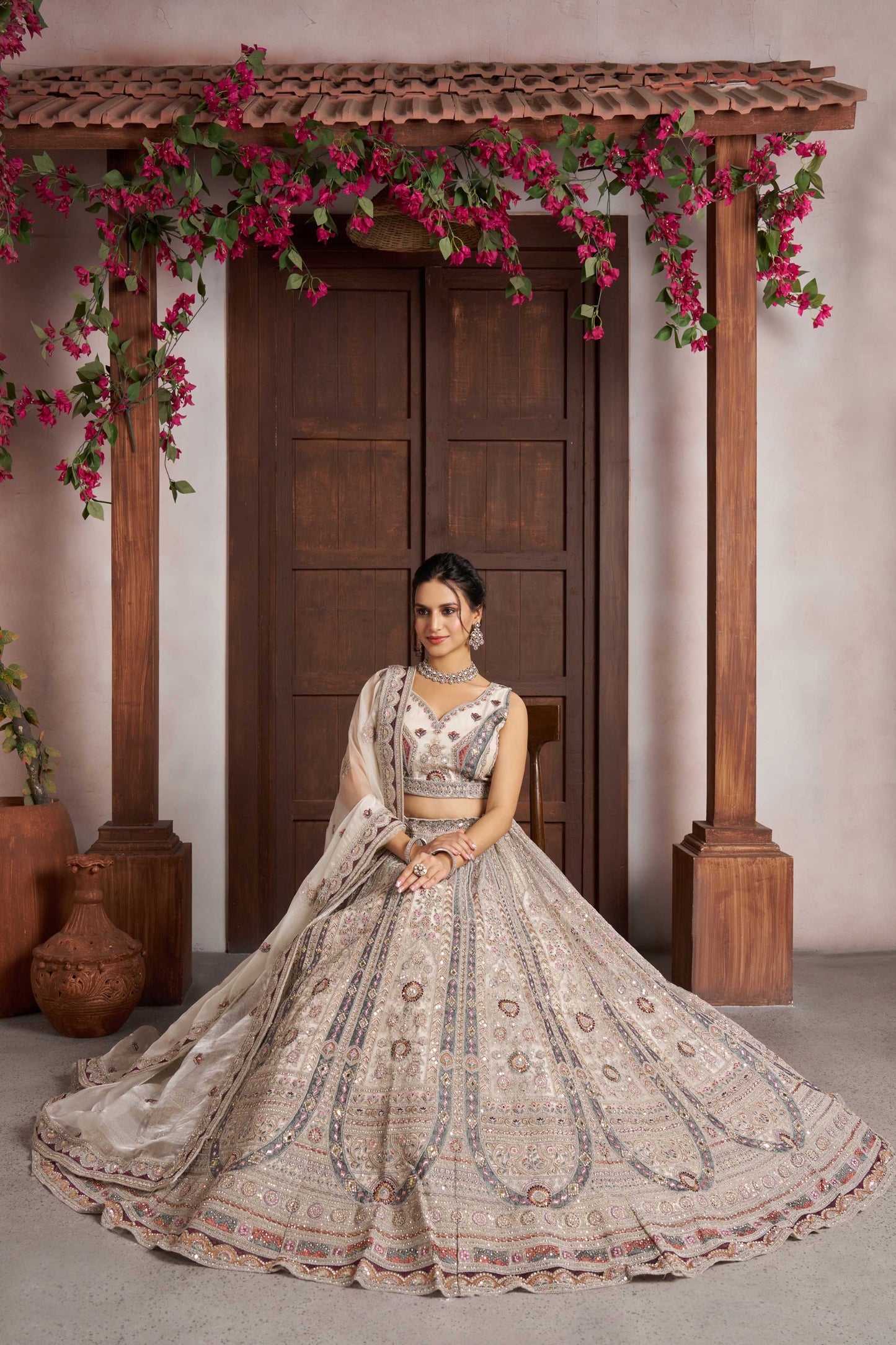 White Designer Lehenga 2146