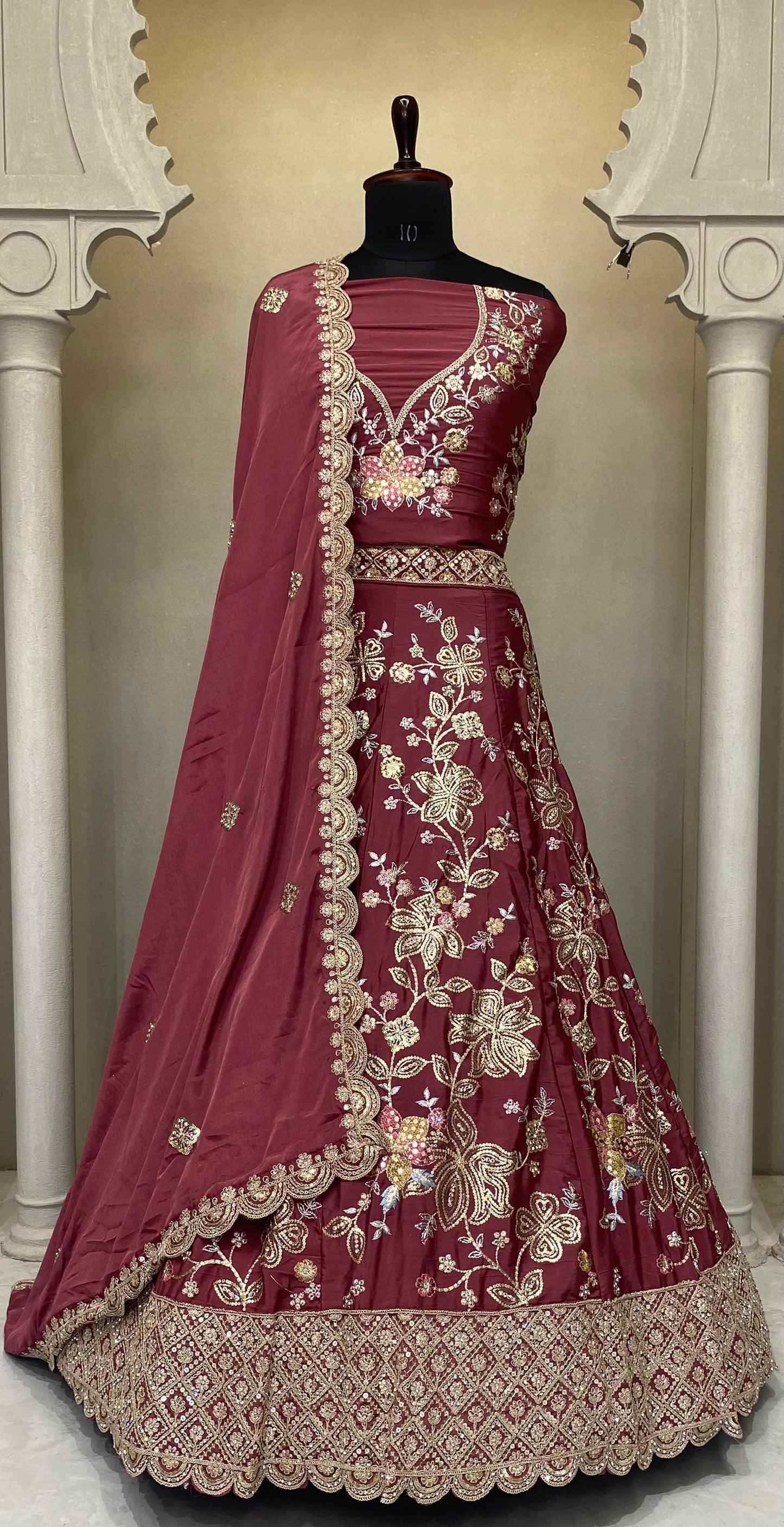 Maroon Designer Lehenga 2160