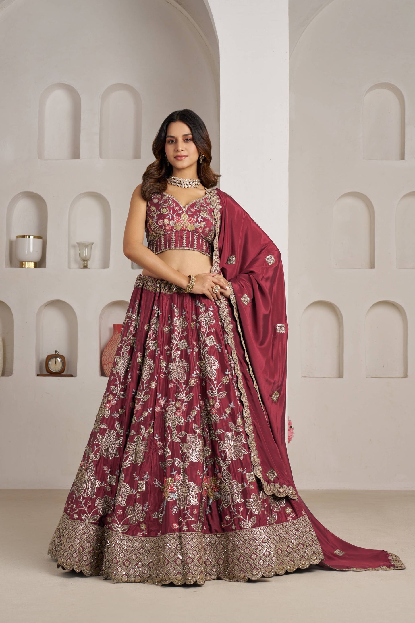 Maroon Designer Lehenga 2160