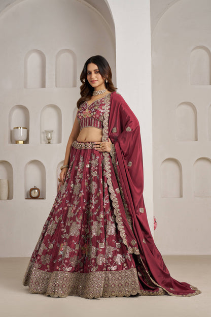 Maroon Designer Lehenga 2160