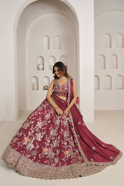 Maroon Designer Lehenga 2160