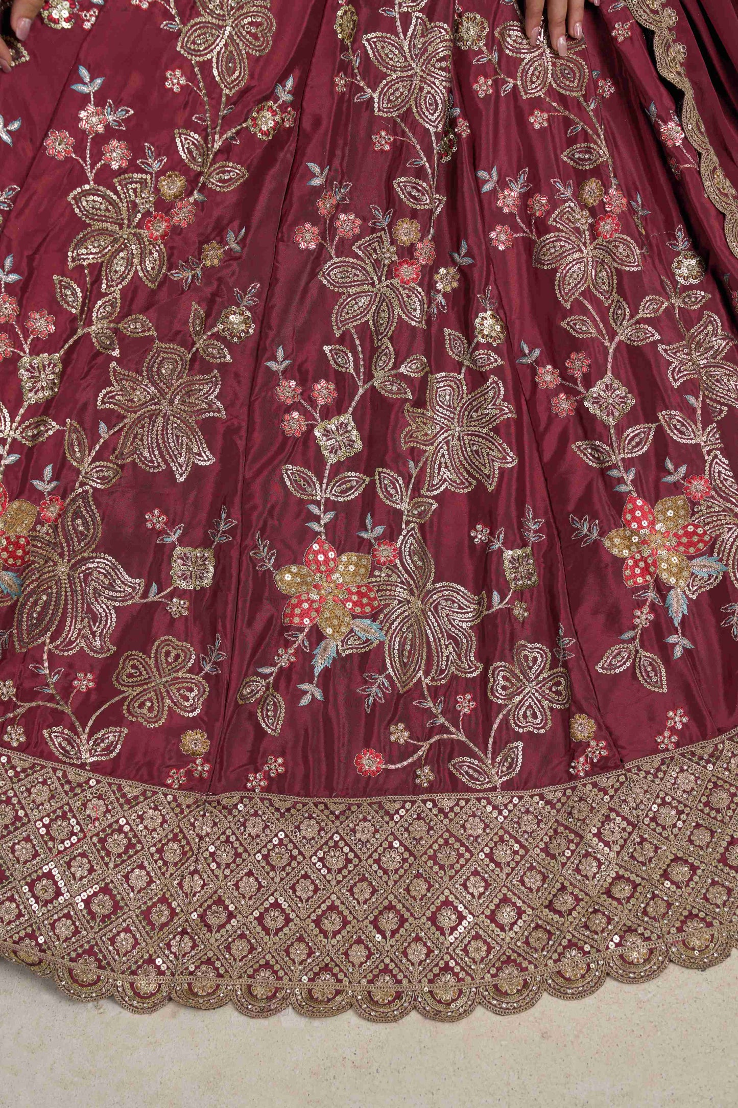 Maroon Designer Lehenga 2160