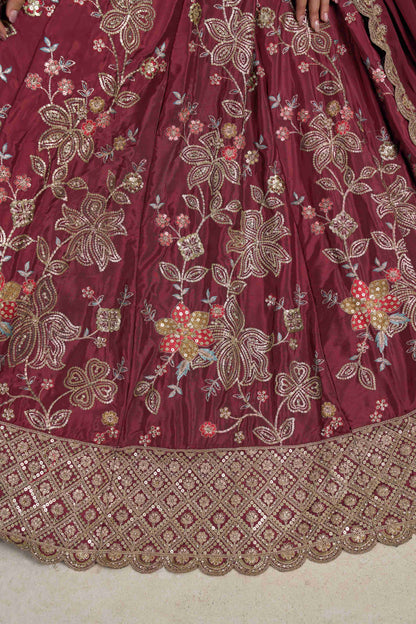 Maroon Designer Lehenga 2160
